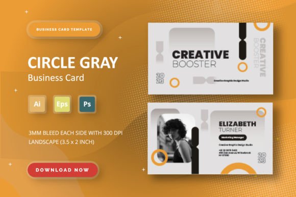 Circle Gray Business Card Template Evaluation