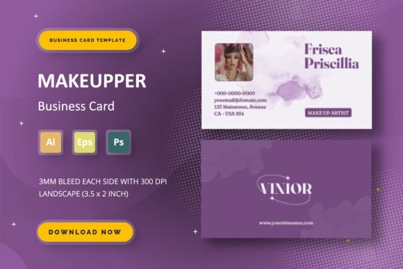 Elevate Your Brand Identity with the Makeupper - Business Card Template